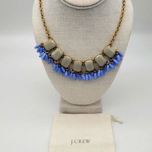 J. Crew Statement Necklace with Dust Bag in Blue/Gray